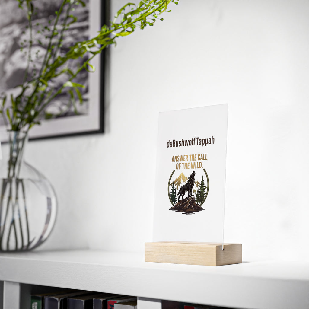 Acrylic Sign with Wooden Stand