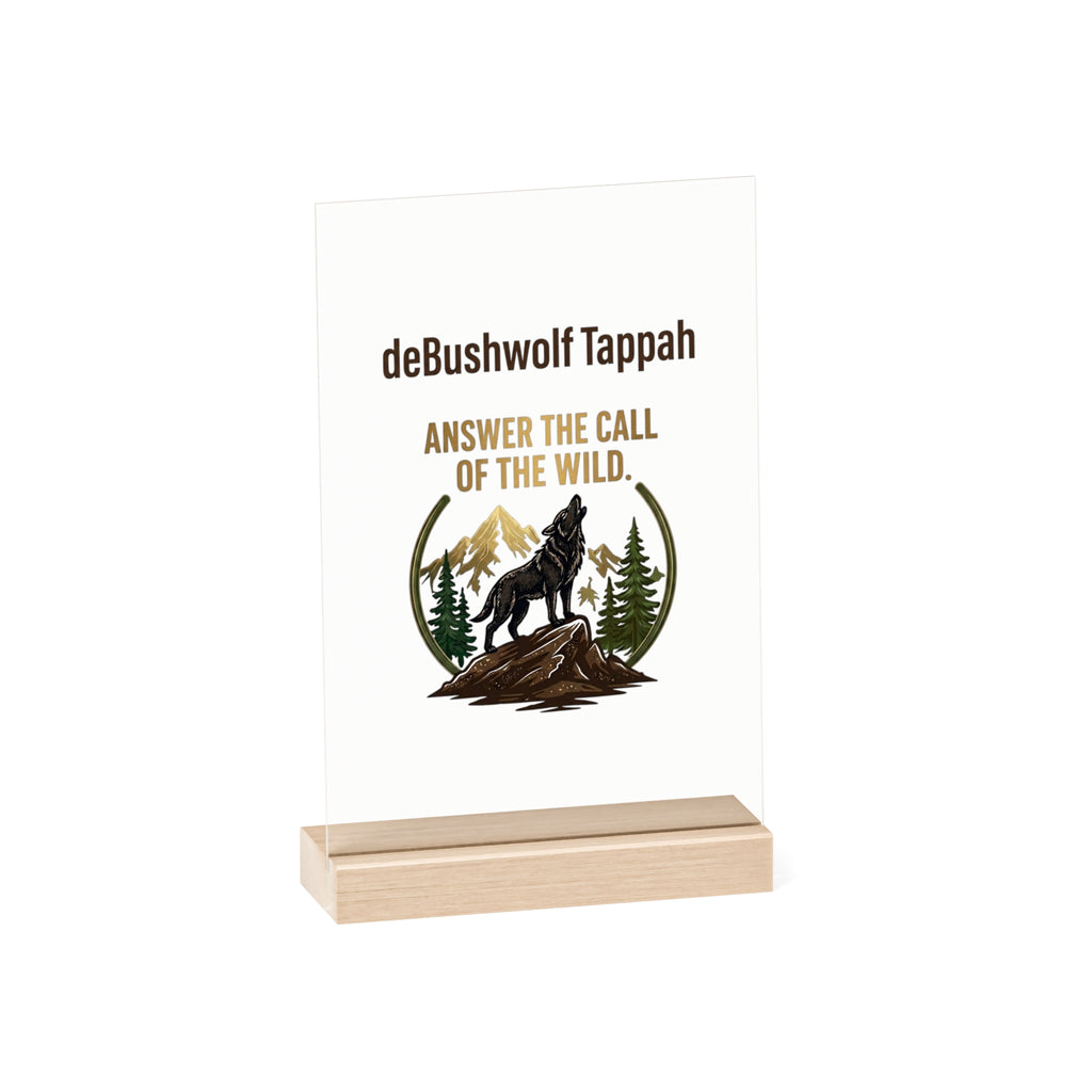 Acrylic Sign with Wooden Stand