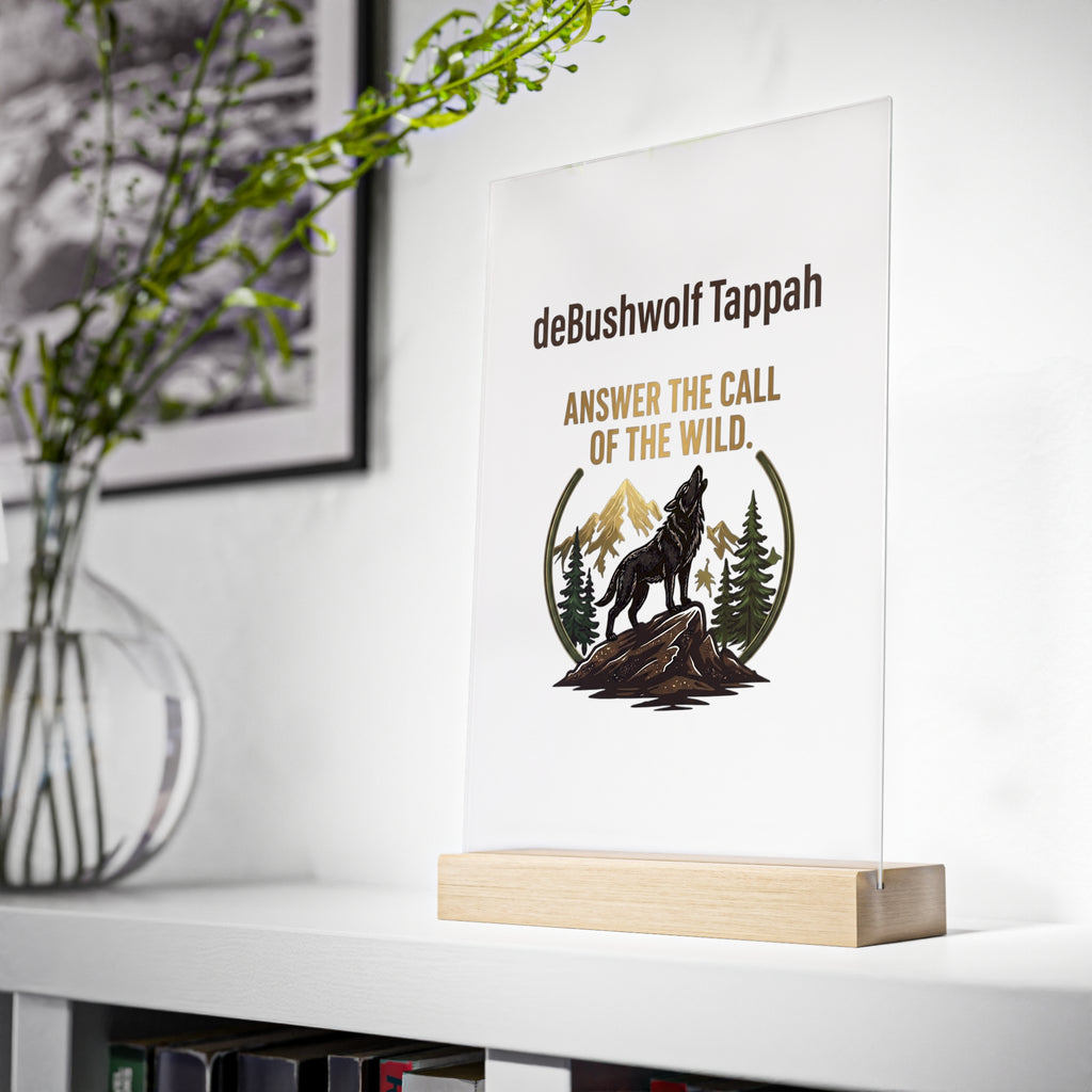 Acrylic Sign with Wooden Stand